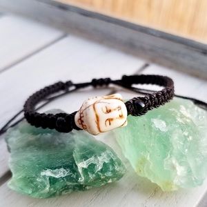 Buddha Natural Stone Beaded Square-knot Bracelet